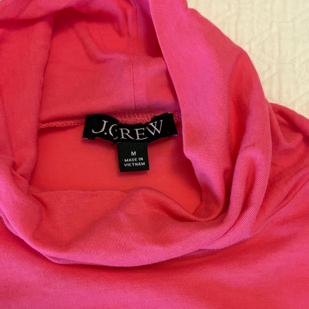 J. Crew Hot Pink Tissue Turtleneck